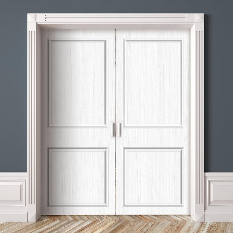 Colingmill 1 Set Peel and Stick Door Moulding Trim Kit Premade Wall Moulding Panels Flexible Self Adhesive 3D Wainscoting Panels for Mirror Window Frame Decor (Top 22"x36" and Bottom 22"x24") - Image 5